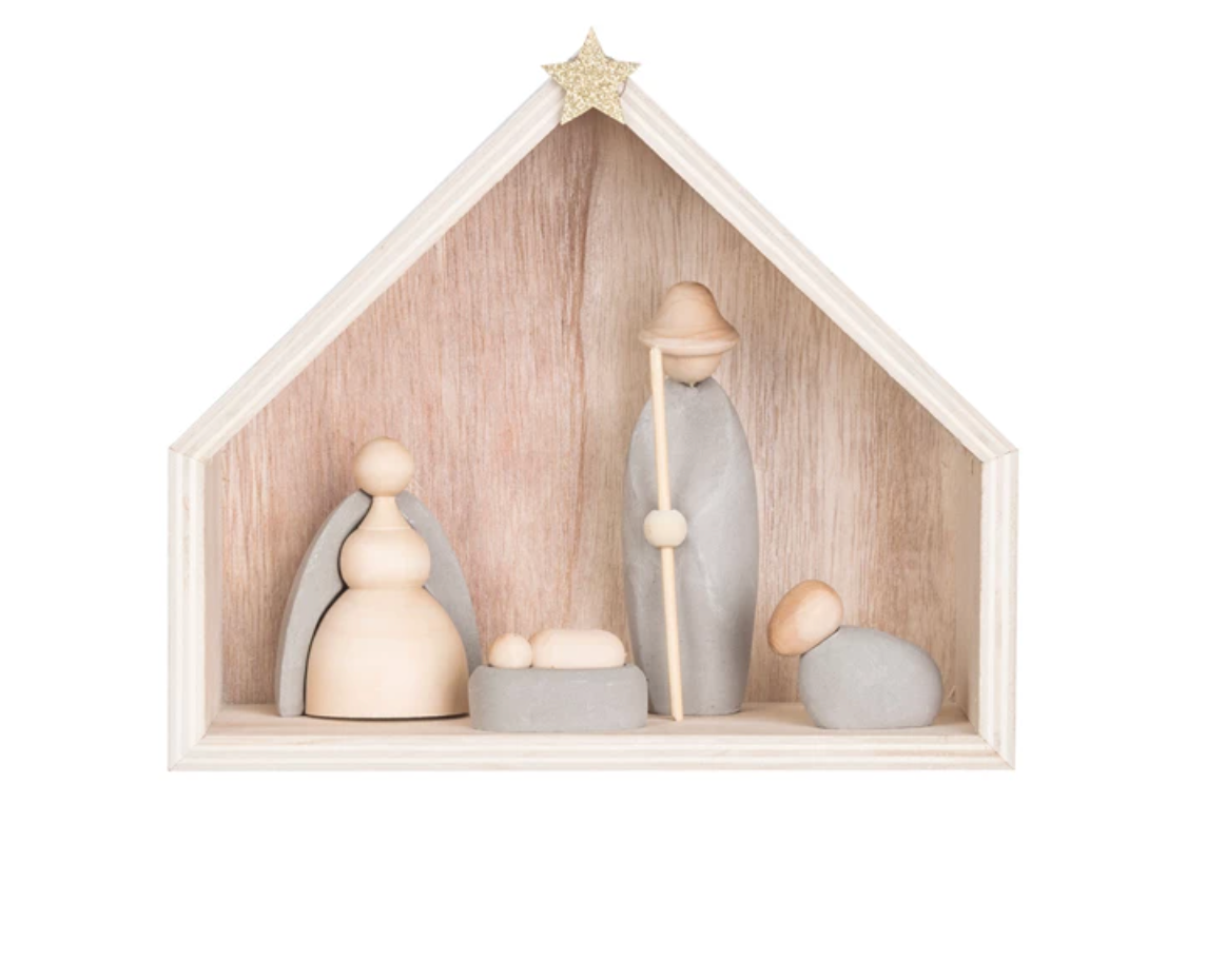 Wood & Cement Nativity