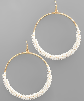 Freya Half Beaded Hoop Earrings