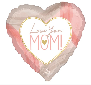 17" Heart Cutout Mothers Day Mylar Foil Balloon