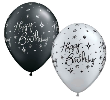 Elegant 11" Happy Birthday Latex Balloon