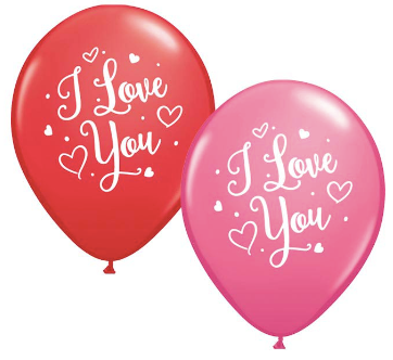 11" I Love You Hearts Latex Balloon