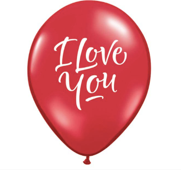 Pack of 6 - 11" I Love You Script Latex Balloon