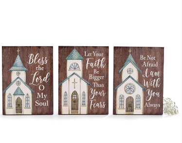Wooden Church Shelf Sitters Dark