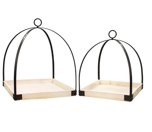 White Rectangular Bottom Diagonal Frame Lantern