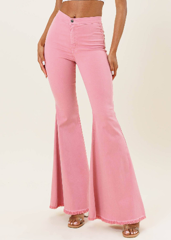 Living Vibrant Flare Jeans in Blush