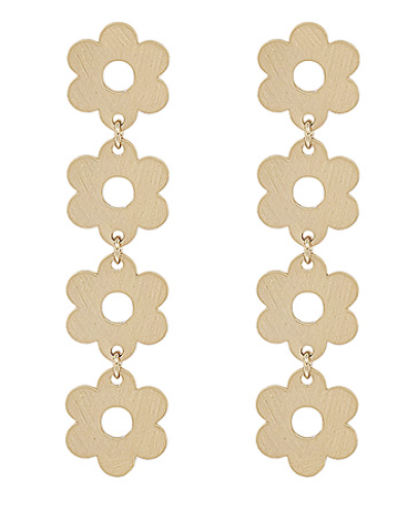 All Gold Daisy Drop Earrings
