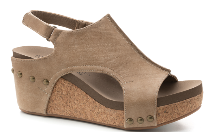 FINAL SALE Carley Smooth Taupe Wedge by Corky's
