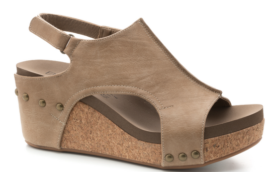 Carley Smooth Taupe Wedge by Corky's