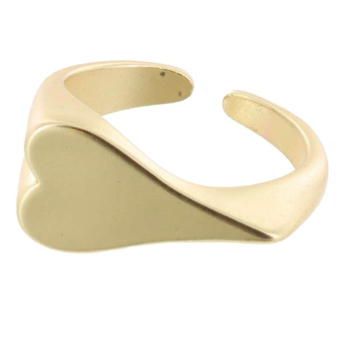 Gold Sideways Heart Signet Ring