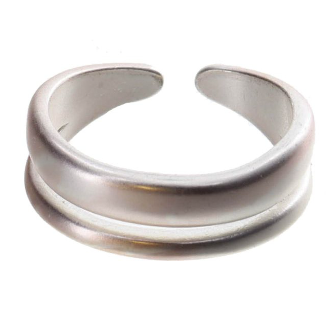 Silver Double Band Faux Stack Ring
