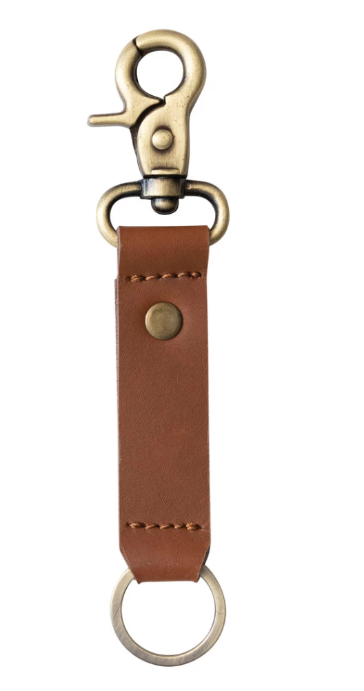 Leather & Metal Keychain