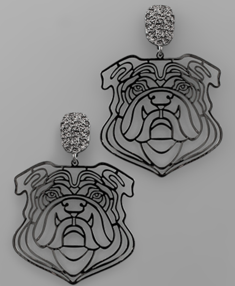 Laser Cut Dawg Bulldog Earrings