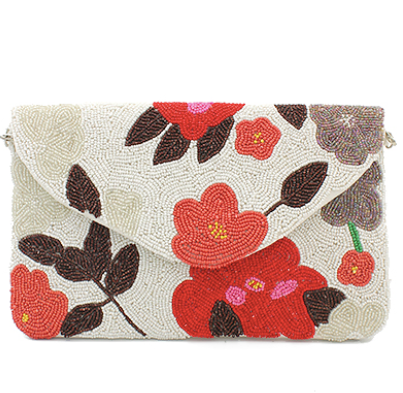 Floral Days Seed Bead Clutch Bag
