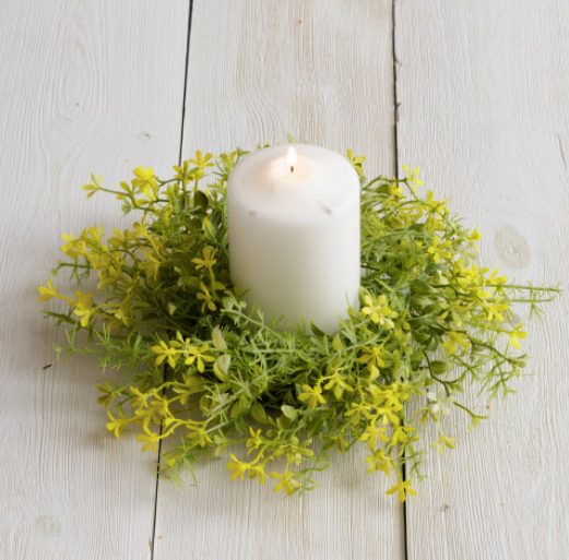 Yellow Mini Flowers Candle Ring