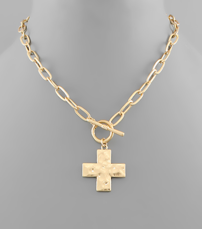 Cross Paperclip Necklace