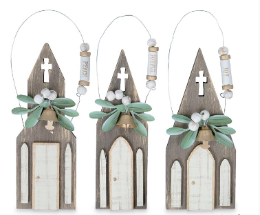 Small Wooden Church Ornaments