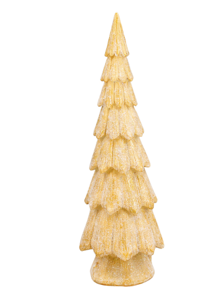 Golden Resin Christmas Tree - 10 in tall