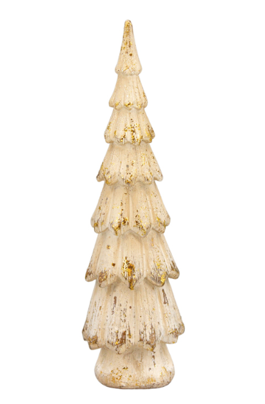 Golden Resin Christmas Tree - 7.25 in tall