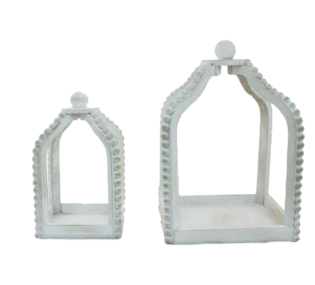 White Bead Open Lanterns