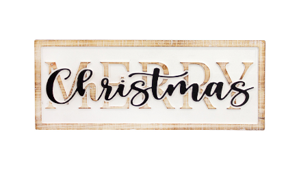 Merry Christmas Sign - 7.5 x 17 in