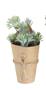 Faux Plant in Paper Wrapped Pot