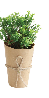 Faux Plant in Paper Wrapped Pot