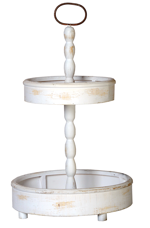 White Wood Double Tray