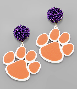 Acrylic Paw Pom Pom Earring
