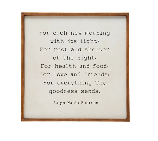 "For Each New Morning..." Sign