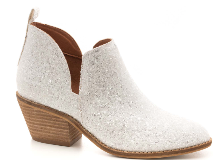Glow Up Short Corky Bootie in White