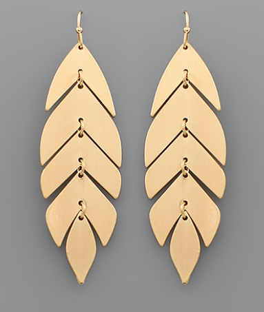 Satin Metal Leaf Earrings
