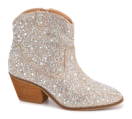 Shine Bright Short Corky's Bootie with Clear Rhinestones