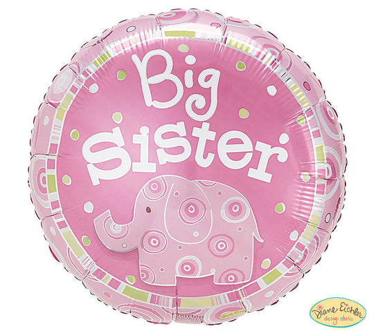 18"Big Sister Elephant Foil Balloon
