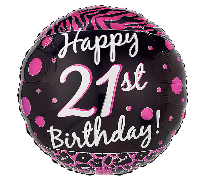 17" Happy 21st Birthday Foil Balloon