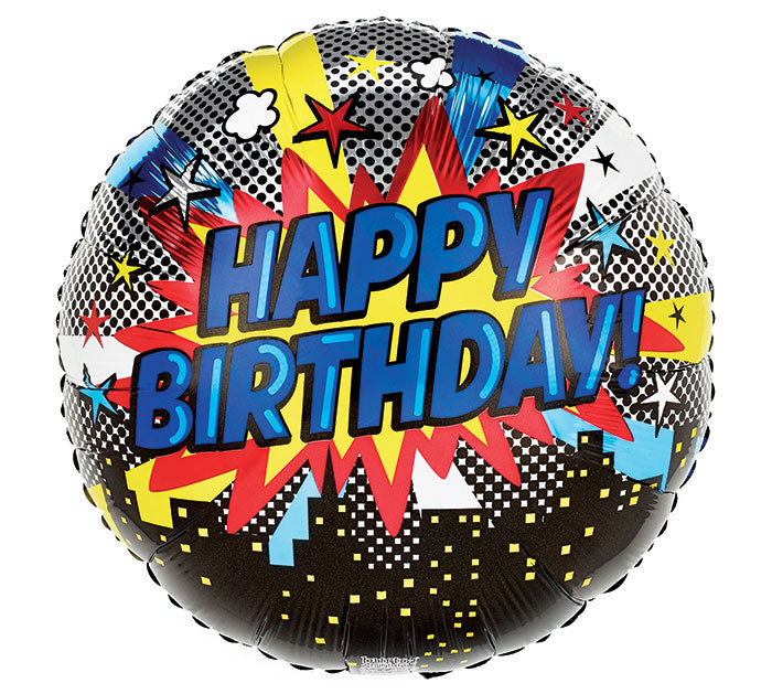 17" Pop Art Birthday Foil Balloon