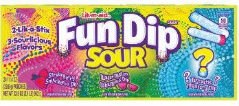 Fun Dip Sour Candy Three Flavor Pack, 24ct