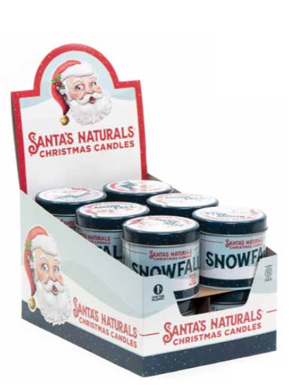 Santa's Naturals - Snowfall 9oz Candle Table Top Display