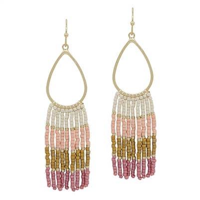 Put Me First Ombre Seed Bead Tassel Earrings
