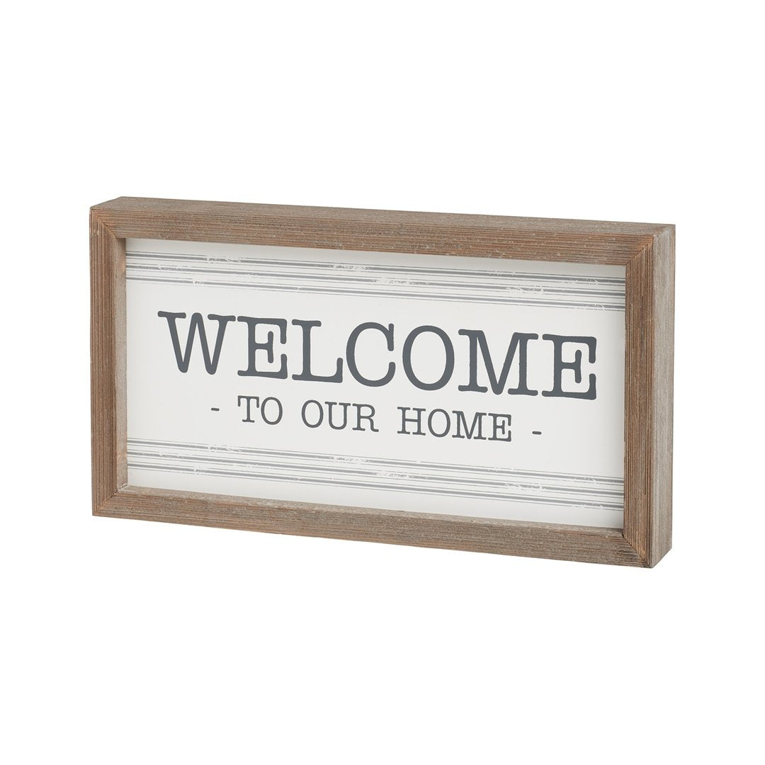 Welcome Striped Frame Sign