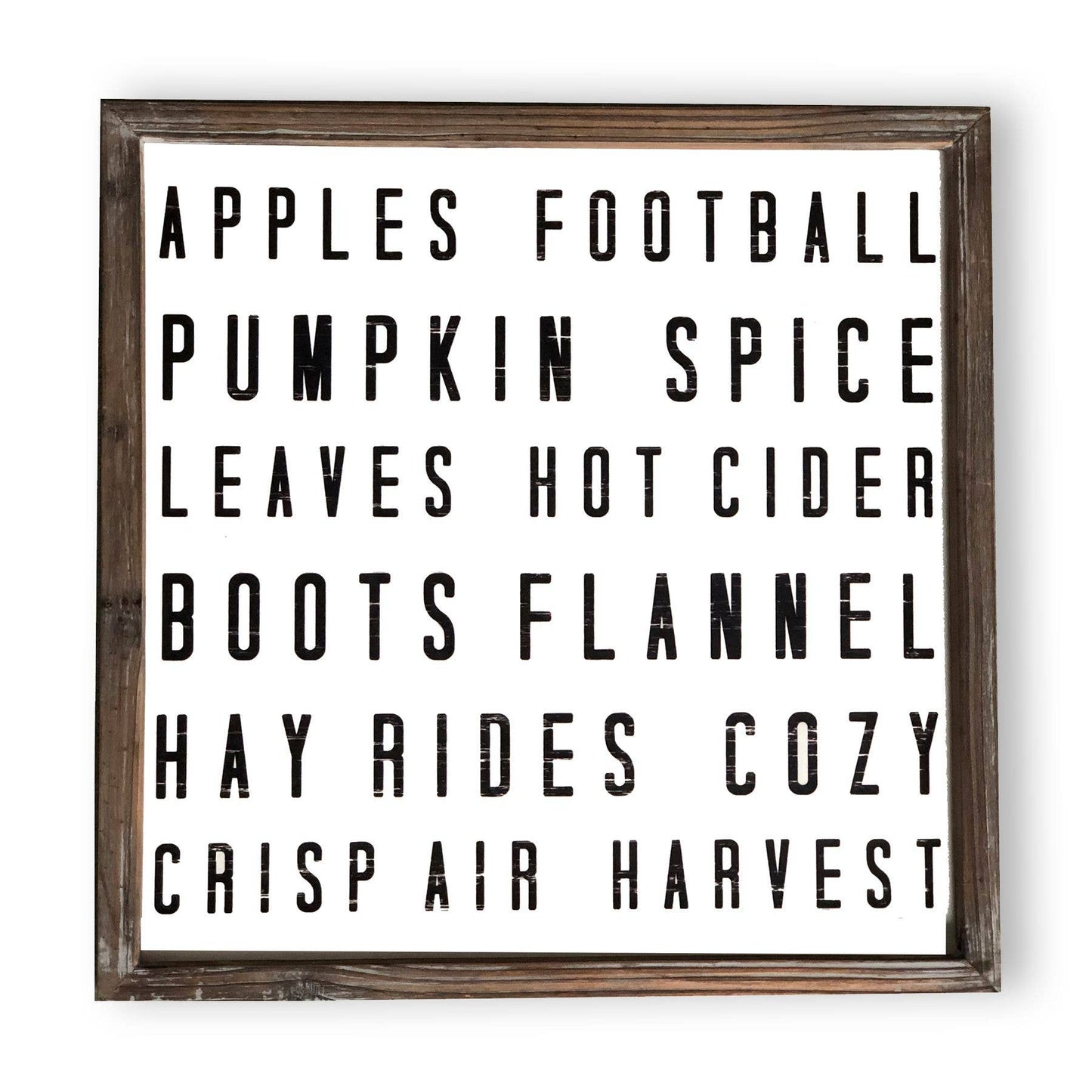 Fall Words Wood Sign 18x18
