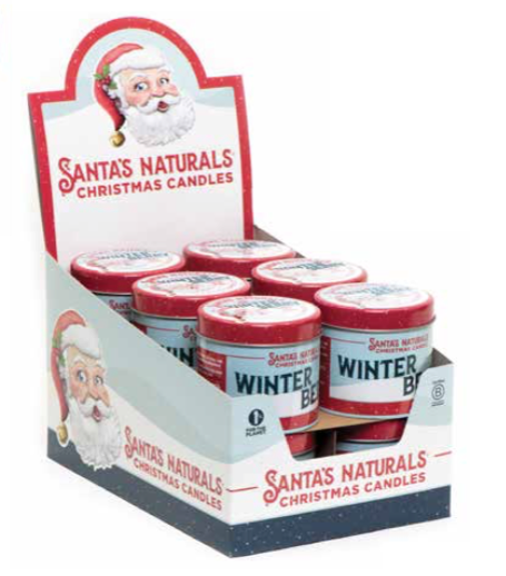 FINAL SALE Santa's Naturals - Winter Berry 9oz Candle Table Top Display