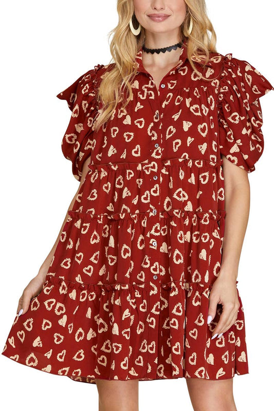 With All Your Heart Puff Sleeve Dress