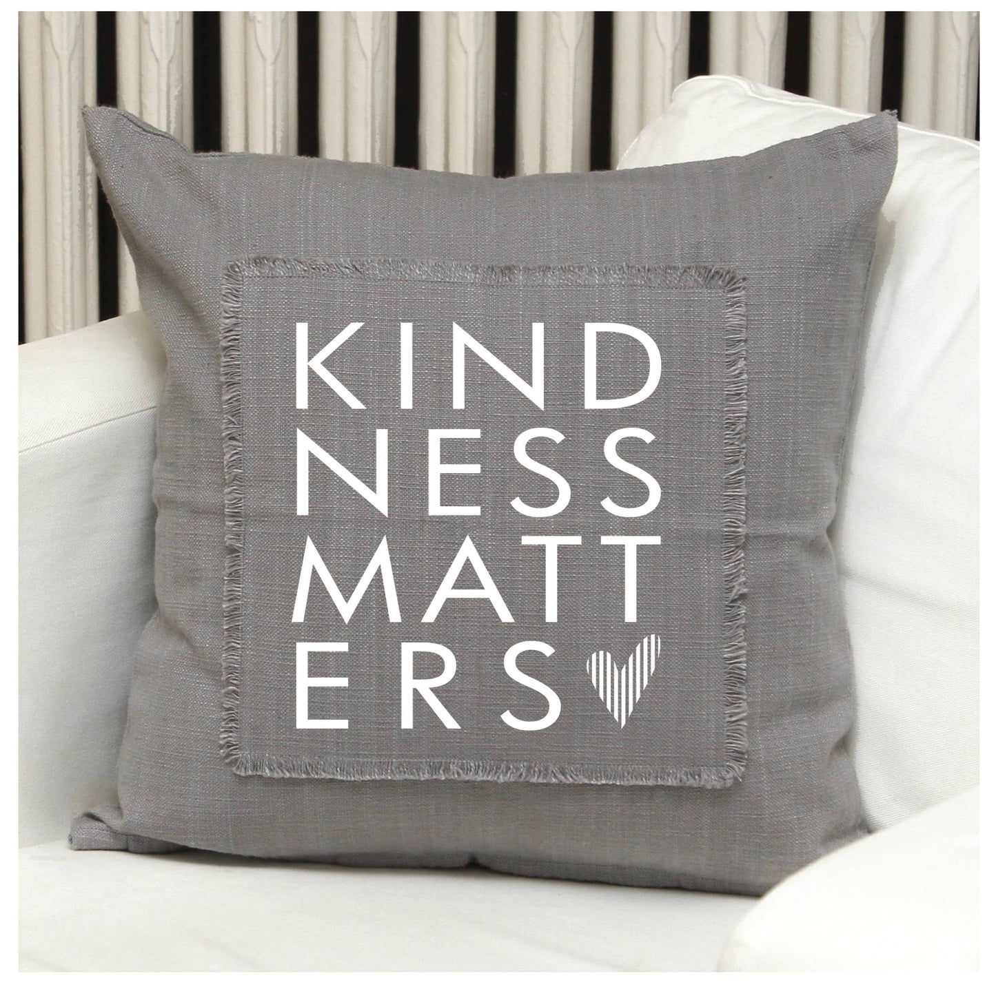 KINDNESS MATTERS- Grey Pillow