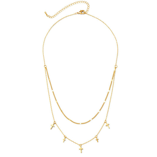 Crosses and Chain Double Layer Appeal Necklace