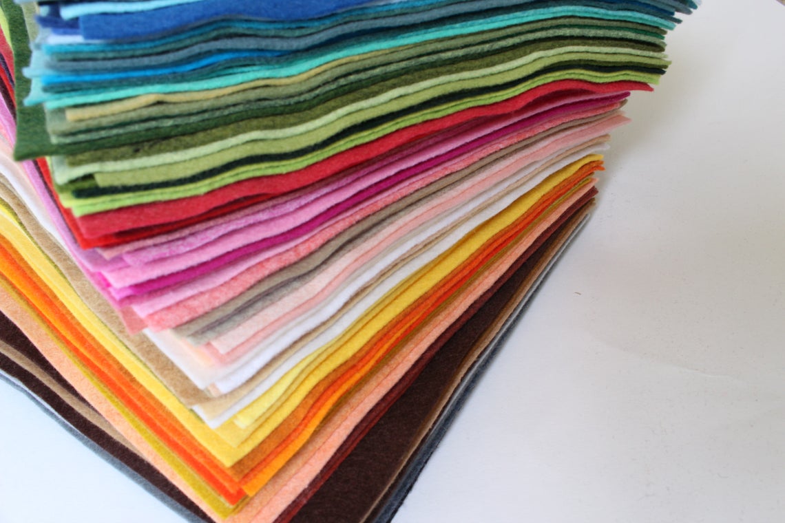 Wool Blend Felt Sheets Collection Madame Rouge Colors 6 Sheets You Choose  Size 