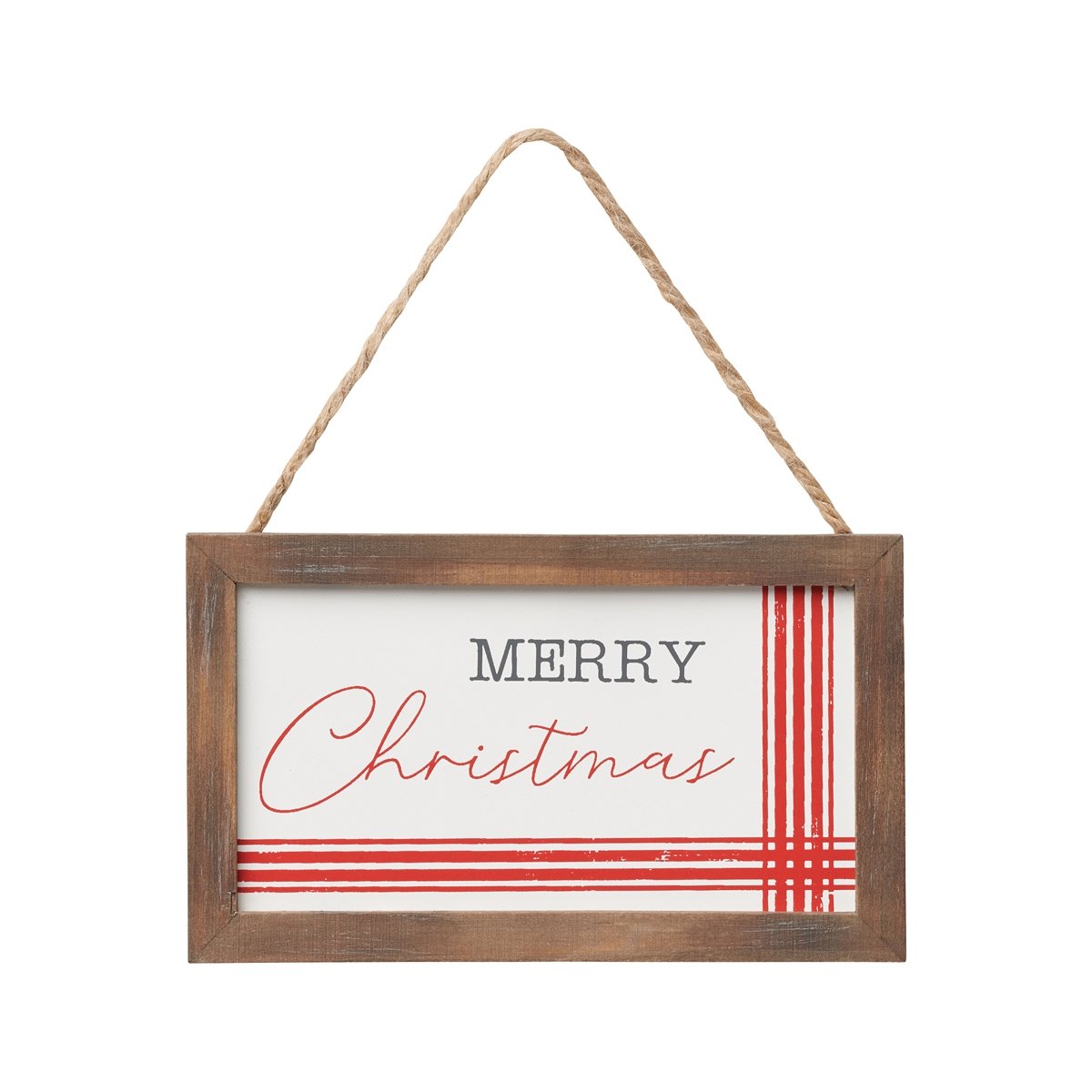 Merry Striped Framed Ornament