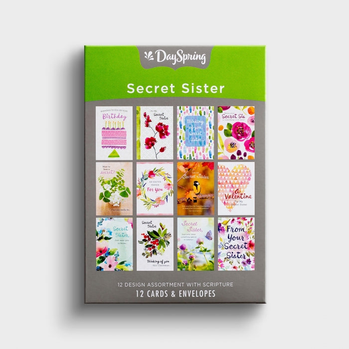"Secret Sister" Cards - 12 Cards with 12 Designs
