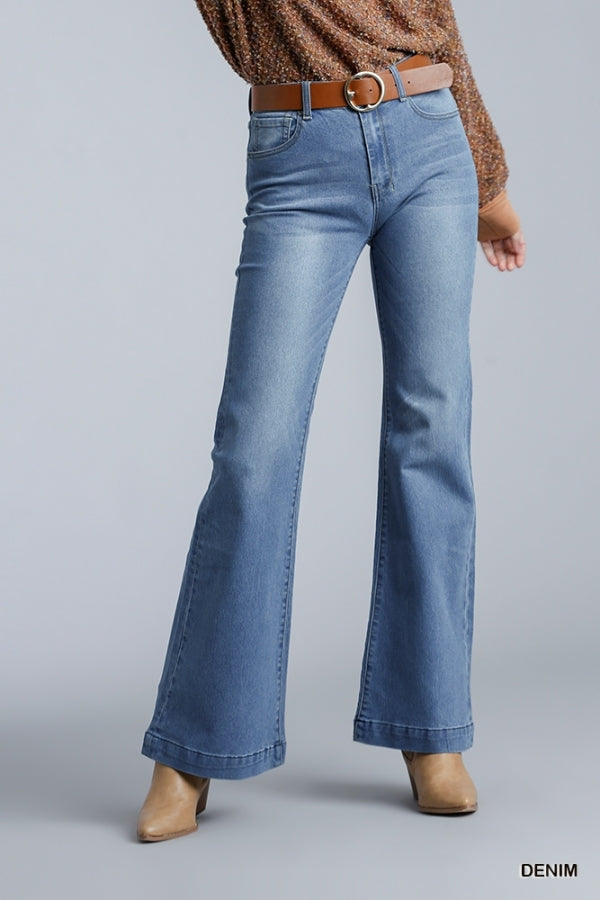 Umgee High Rise Stretch Flare Jeans