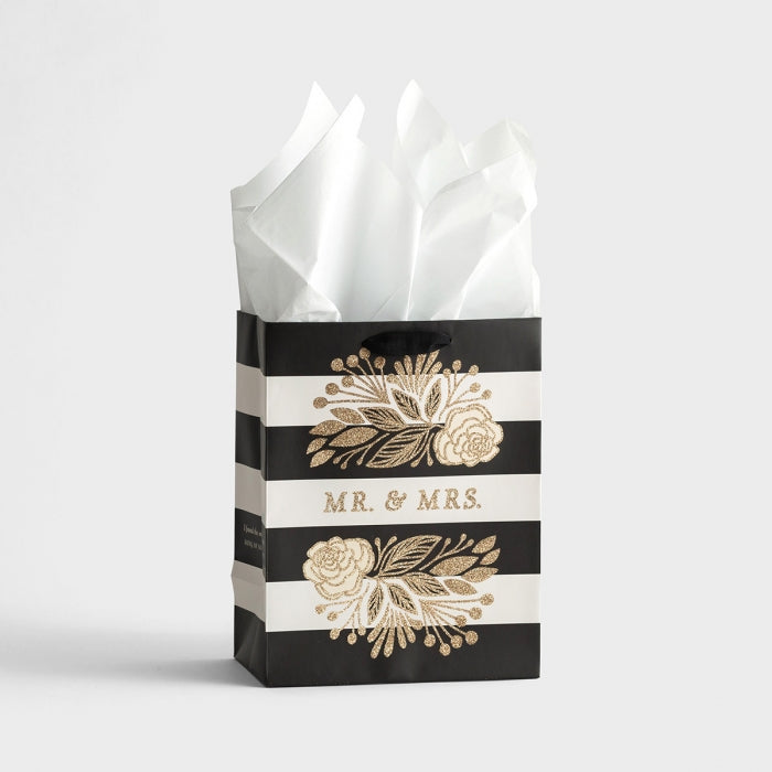 "Mr. & Mrs." - Medium Gift Bag with Tissue