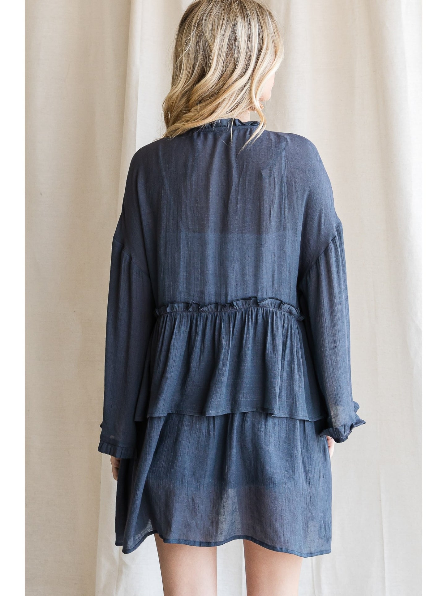 Charcoal Ruffle Kimono